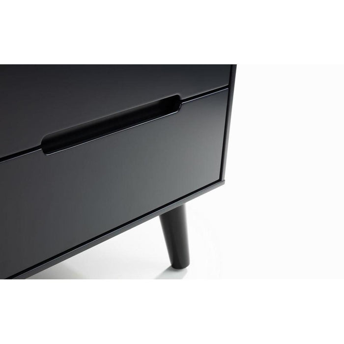 Alicia 2 Drawer Bedside Cabinet Anthracite / Black