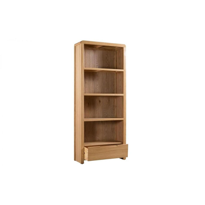 Curve Tall Bookcase Solid Oak & Real Oak Veneers
