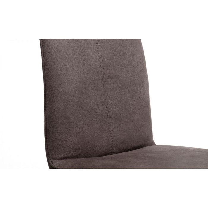 Monroe Dining Chair Charcoal Grey Suede on Black Legs