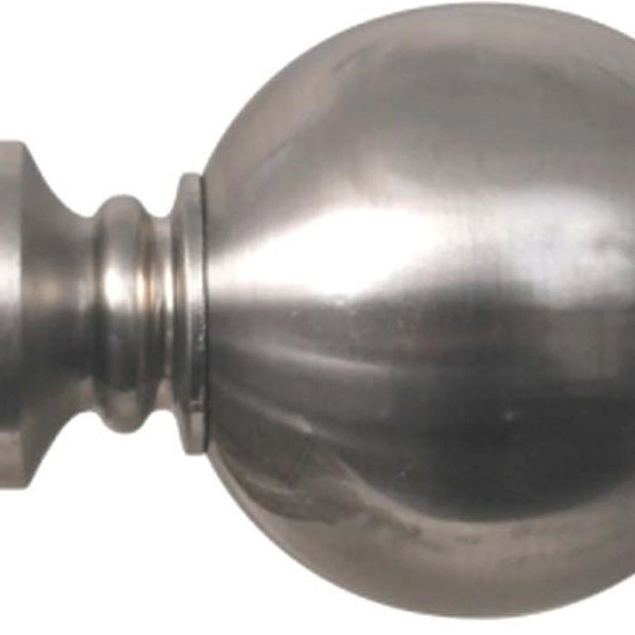 Ball Finial in Brushed Nickel for 28mm Diameter Pole