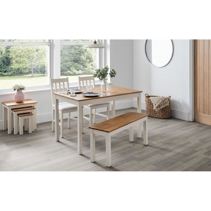 Coxmoor Rectangular Dining Table Ivory Lacquer & Solid Oak