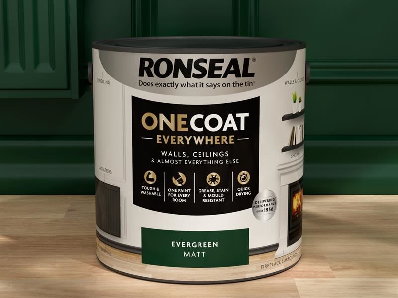 Ronseal One Coat Everywhere Interior Paint Evergreen Matt 2.5 litre Ronseal - Town Tools