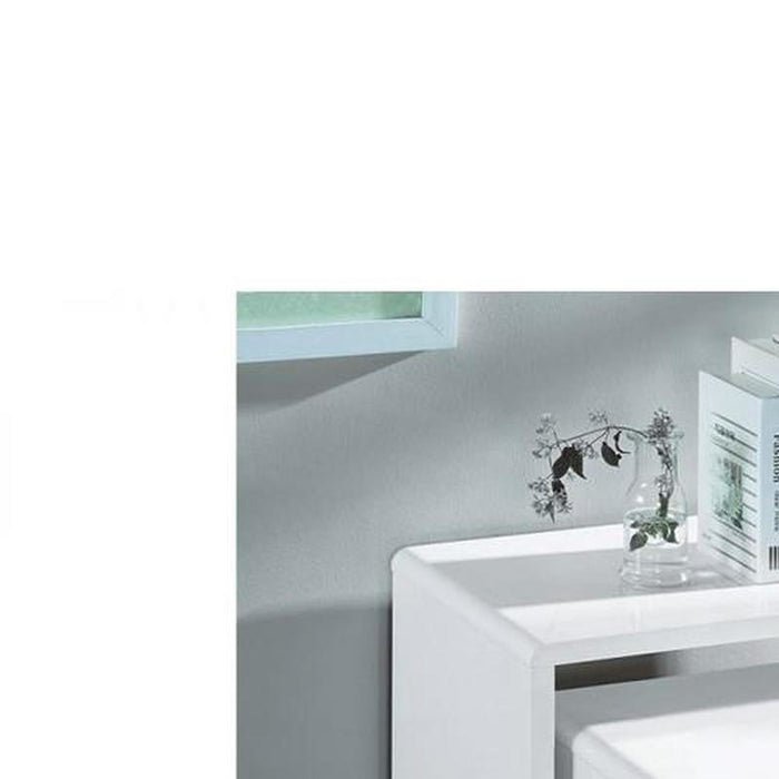 Manhattan High Gloss Nest of 2 Tables White Lacquer