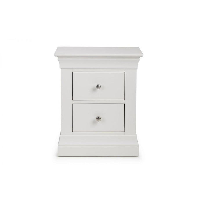 Clermont 2 Drawer Bedside Unit White Lacquer Finish