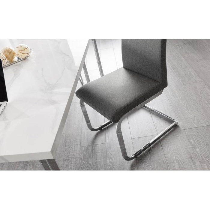 Positano Dining Table Marble Effect Top & Chrome Legs