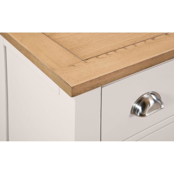 Richmond 4+2 Drawer Chest Unit Elephant Grey with Pale Oak Top