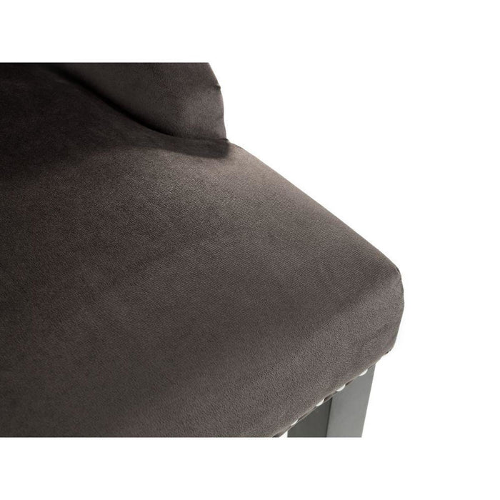 Veneto Knockerback Chair (Sold as a Pair) Grey Velvet Fabric