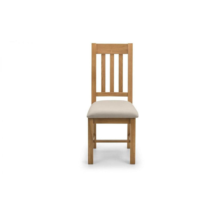 Hereford Dining Chair Taupe Linen Seat Pad Solid Oak Frame