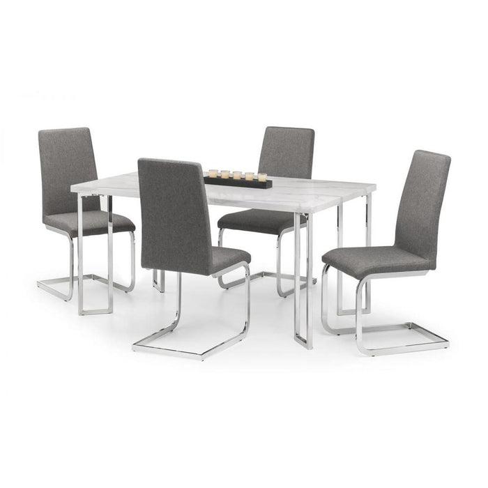 Positano Dining Table Marble Effect Top & Chrome Legs