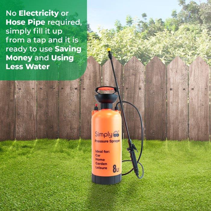 8L Portable Pressure Washer – Hand Pump Action Garden Power Sprayer Water Manual