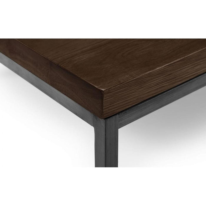 Brooklyn Square Coffee Table Dark Oak & Gunmetal Frame