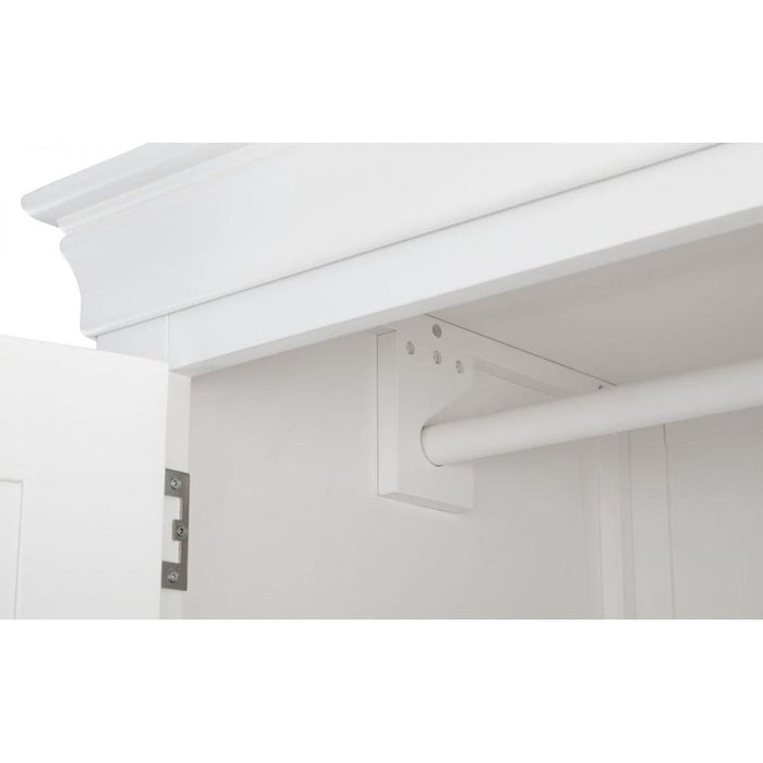 Clermont 2 Door 1 Drawer Wardrobe White Lacquer Finish