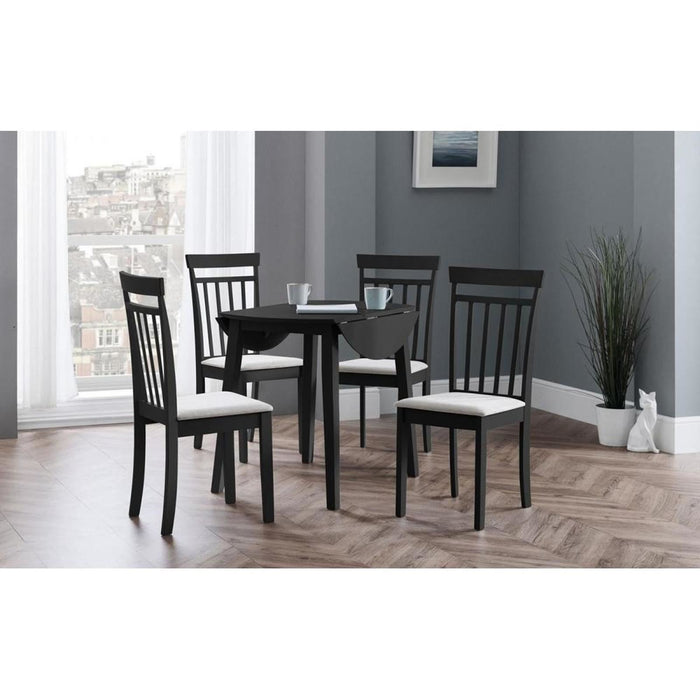 Coast Dining Table Round  Dropleaf 55-90cm Black Finish