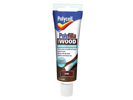 Polycell Polyfilla For Wood General Repairs Tube Dark 75g Polycell - Town Tools