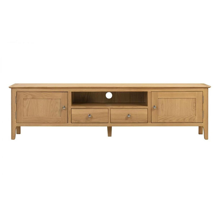 Cotswold Widescreen TV Unit Solid Oak & Real Oak Veneers