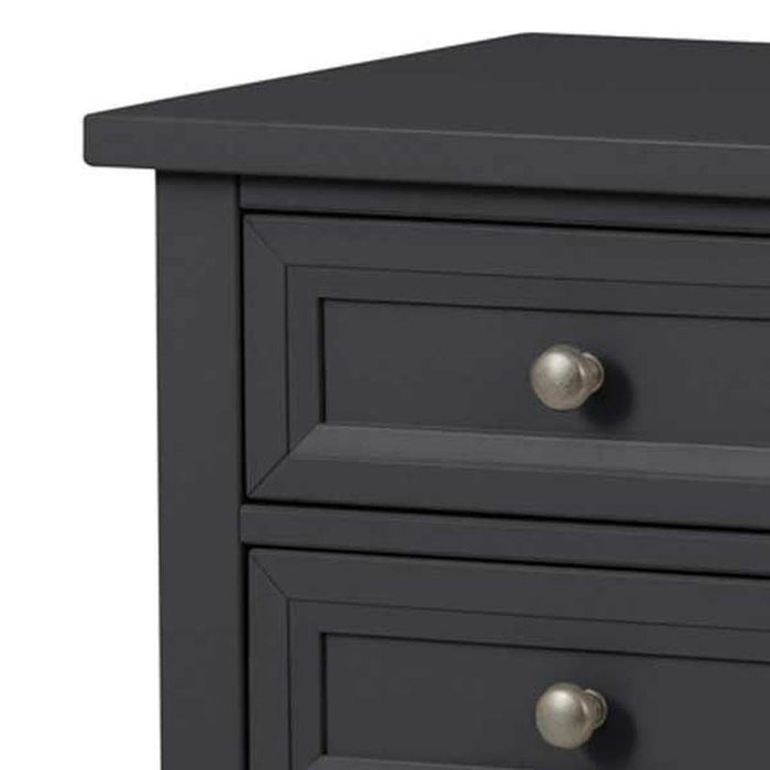 Maine 3 Drawer Bedside Unit Anthracite Lacquer
