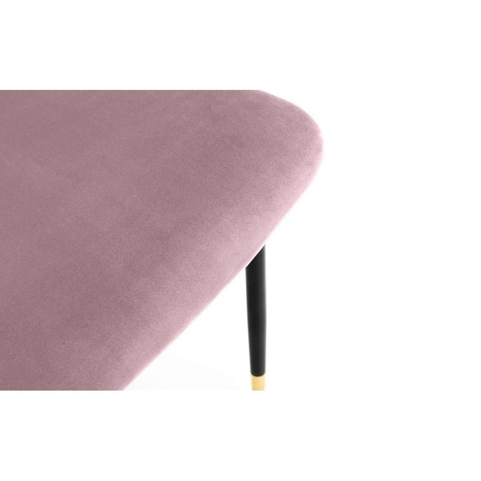 Delaunay Dining Chair Dusky Pink Velvet with Black Legs
