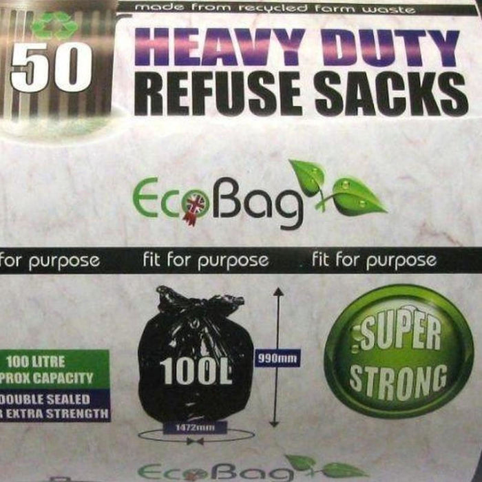 Black Polythene Refuse Sacks Pack of 50