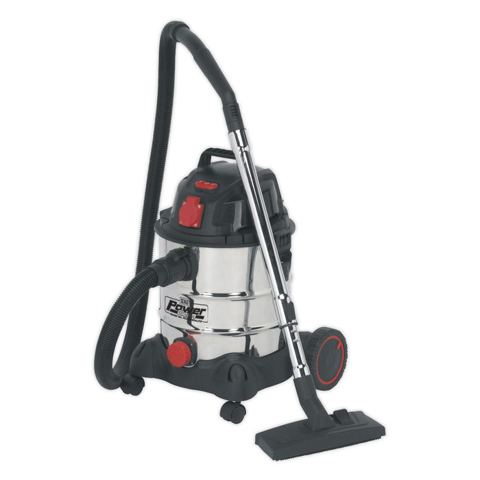 Sealey Vacuum Cleaner Industrial 20L 1400W/230V Stainless Drum Auto Start