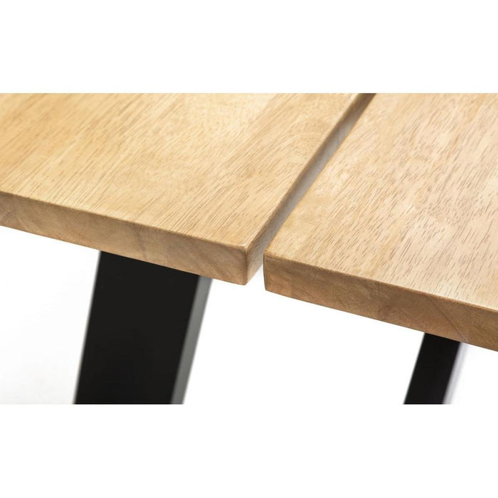 Hockley Dining Table Solid Oak Top with Black Trestle Legs