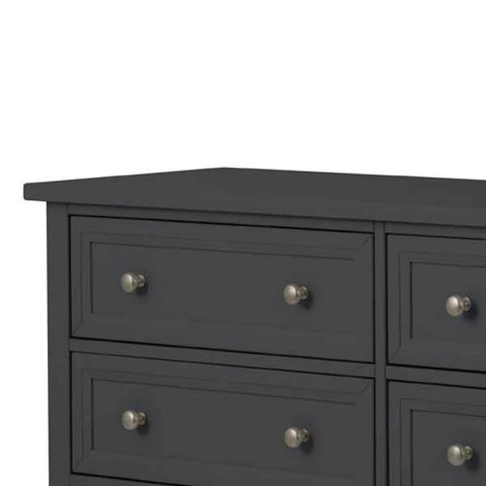 Maine 6 Drawer Wide Chest Unit Anthracite Lacquer