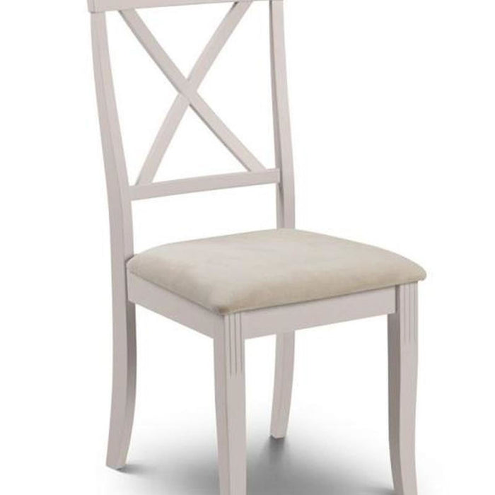 Davenport Dining Chair Elephant Grey & Ivory Faux Suede Seat Pad