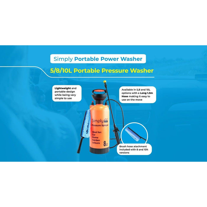 8L Portable Pressure Washer – Hand Pump Action Garden Power Sprayer Water Manual