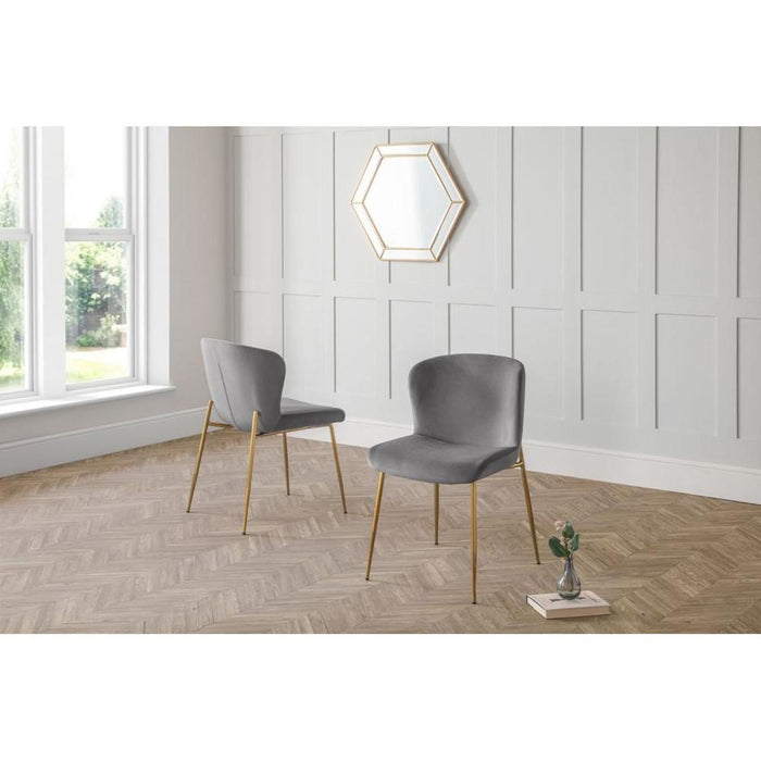 Harper Dining Chair Grey with Gold Colour Legs