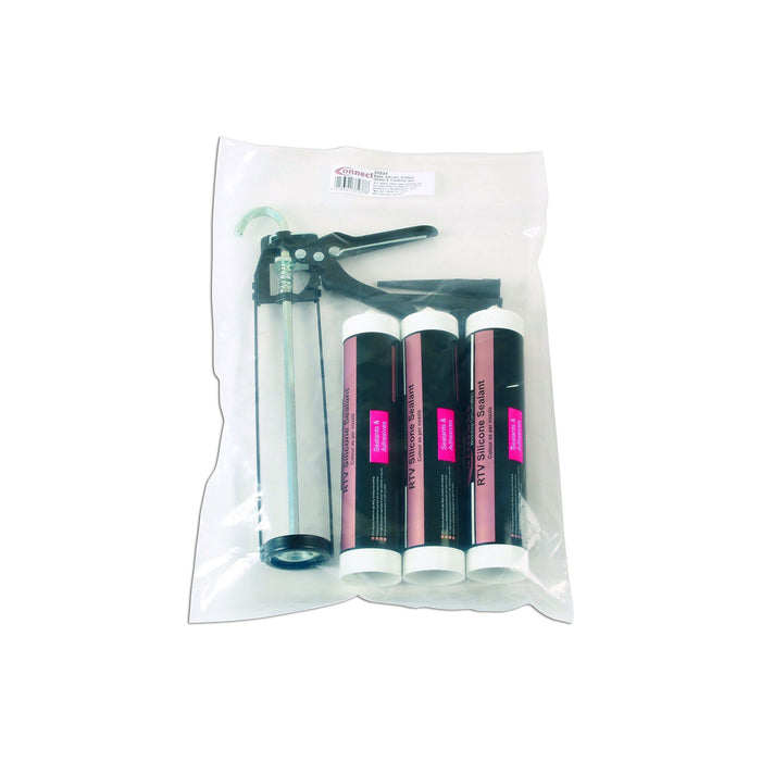 Tool Connection Black Silicone Sealant 300ml & Caulking Gun 37237