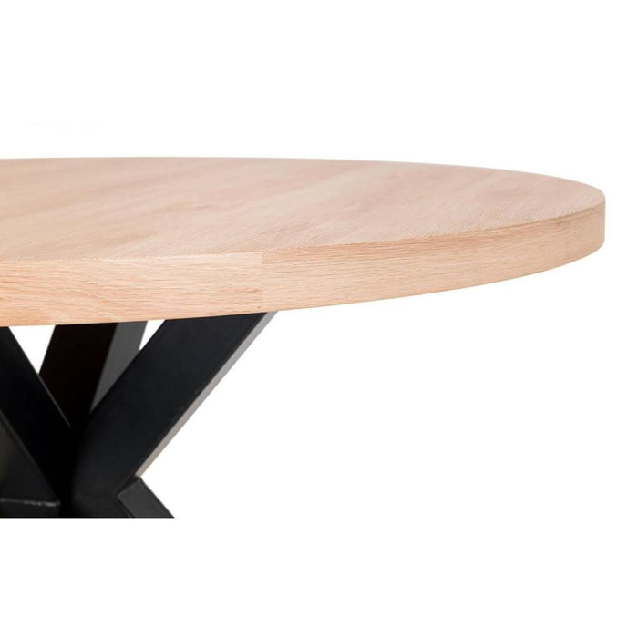 Berwick Round Table Oak Top & Black Legs