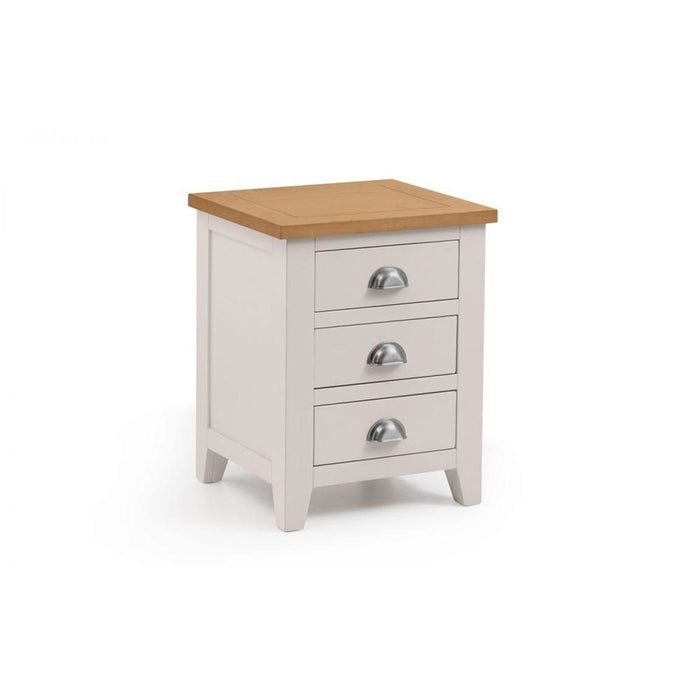 Richmond 3 Drawer Bedside Unit Elephant Grey with Pale Oak Top