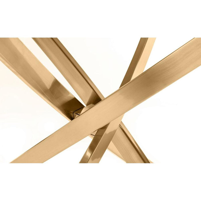 Montero Round Table 100cm Glass Top on Gold Coloured Base