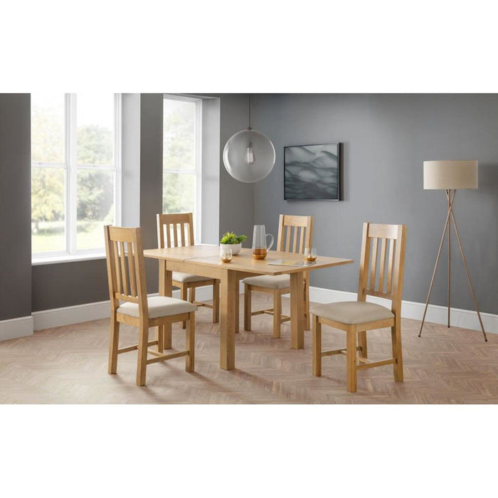 Astoria Flip-Top Dining Table 90-180cm Waxed Oak Finish